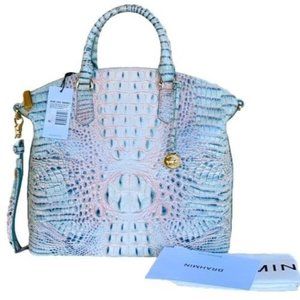 RARE NWT Brahmin LG Duxbury AQUARELLE CROC SATCHEL